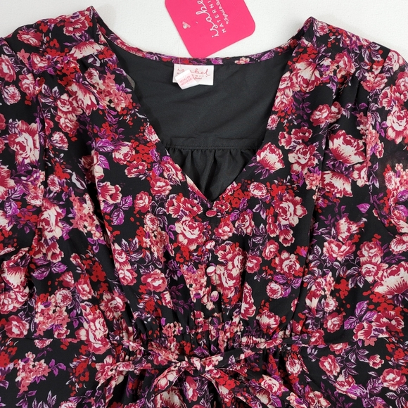 Isabel Maternity Burgundy Print 561693 Floral Shirt Sz Medium - Picture 3 of 14